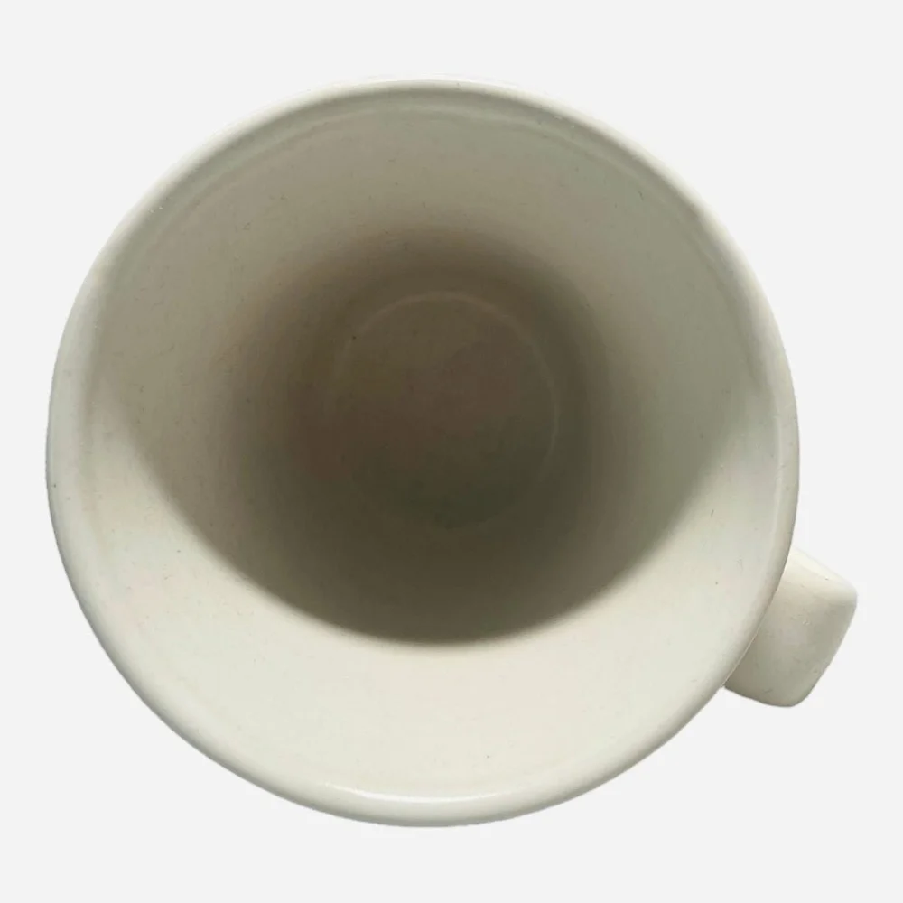 Pair 2 WCL White Ceramic Coffee Mugs 4.5